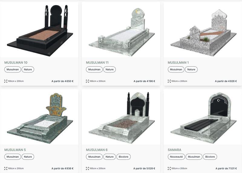 Gamme de pierre tombales musulmanes