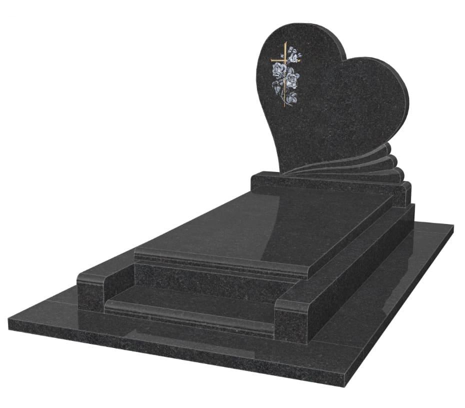 Pierre tombale Corazon en granit noir afrique