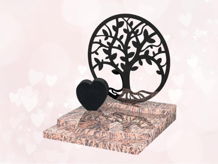 Monument cinéraire Nivora coeur et arbre de vie